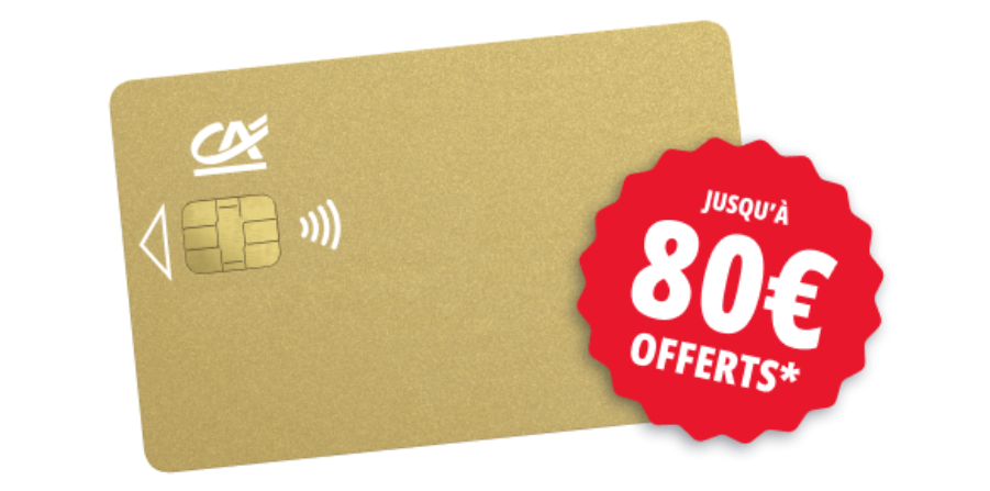 Jusqu'à 80€ offerts pour tout nouveau client souscrivant à l'offre Premium du Crédit Agricole du 06/10/2025 au 31/12/2025 inclus