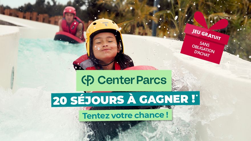 Center parcs 20 séjours à gagner